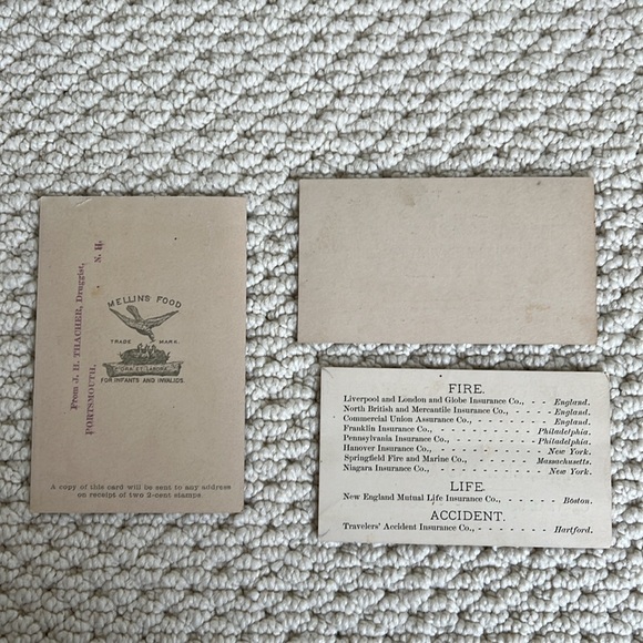 Set of theee vintage cards from New Hampshire businesses, circa early 20th cen - Picture 2 of 4